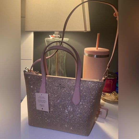 Kate Spade NY Joeley Rose Gold Glitter Purse – Crossbody & Tote, Unused&Unopened - Picture 2 of 4